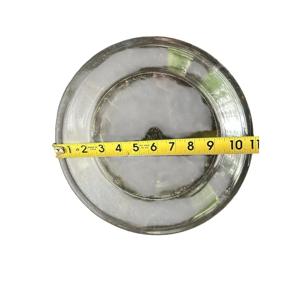 Vintage Pyrex 60s USA‎ #210 Pie Plate Dish 10 Inch Clear Glass Pie Dish Flat Rim